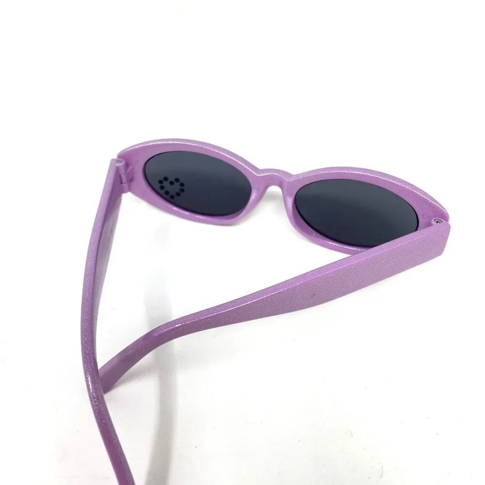Mattel Barbie Child's Purple Sunglasses Crystal Heart Dark Lenses. J3